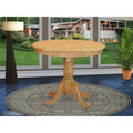 East West Furniture Antique Round Dining Table - 36x36 Inch Kitchen Table with Pedestal Base (Multiple Finish Options)