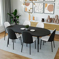 LeisureMod Tule Collection 7-Piece Black Steel Dining Set with 6 Chairs and Table