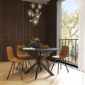 Ravenna 47" Modern Round Wood Dining Table with X-Cross Metal Base for Kitchen and Dining Room
