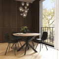 Ravenna 47" Modern Round Wood Dining Table with X-Cross Metal Base for Kitchen and Dining Room