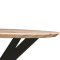 Ravenna 47" Modern Round Wood Dining Table with X-Cross Metal Base for Kitchen and Dining Room