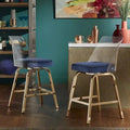 iNSPIRE Q Bold Lennox Velvet Counter Height Stools - Set of 2