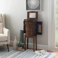 Serena Walnut Jewelry Armoire with Mirrored Finish