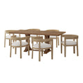 Christopher Knight Home 7-Piece Dining Set with Hudson Fabric and Wood