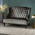 Christopher Knight Home Leora Contemporary Glam Tufted Velvet Wingback Loveseat