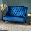 Christopher Knight Home Leora Contemporary Glam Tufted Velvet Wingback Loveseat