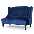 Christopher Knight Home Leora Contemporary Glam Tufted Velvet Wingback Loveseat