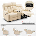 MCombo Faux Leather Electric Reclining Sofa with Heat and Massage - Models 6095/6075/6077