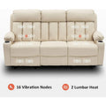 MCombo Faux Leather Electric Reclining Sofa with Heat and Massage - Models 6095/6075/6077