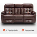 MCombo Faux Leather Electric Reclining Sofa with Heat and Massage - Models 6095/6075/6077