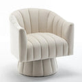 SEYNAR Contemporary Glam Velvet Round Swivel Accent Barrel Chair for Living Room