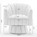 SEYNAR Contemporary Glam Velvet Round Swivel Accent Barrel Chair for Living Room