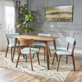Megann Mid-Century 5-Piece Rectangular Wood Dining Set by Christopher Knight Home