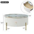 Merax Contemporary Round Coffee Table Featuring 2 Spacious Drawers