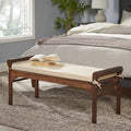 Christopher Knight Home Nelson Rustic Acacia Wood Bench with Cushion