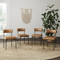 Nathan James Dahlia Upholstered Counter Height Barstool and Dining Chair with Backrest
