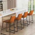 Set of 2 Homall Brown PU Leather Counter Bar Stools with Backrest and Footrest