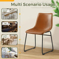Set of 2 Homall Brown PU Leather Counter Bar Stools with Backrest and Footrest