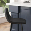 Pair of Armless Upholstered Metal Counter Stools