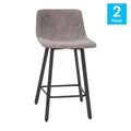 Pair of Armless Upholstered Metal Counter Stools