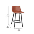Pair of Armless Upholstered Metal Counter Stools