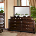 Oslo Classic 2-Piece Dresser and Mirror Set with 10 Drawers by Furniture of America