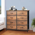 Moasis Rustic Wood-Style Bedroom Dresser with Metal Frame and Wooden Surface