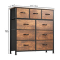 Moasis Rustic Wood-Style Bedroom Dresser with Metal Frame and Wooden Surface