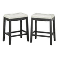 Simple Living Lonnie Set of 2 Padded 29-Inch Bar Height Saddle Stools