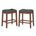 Simple Living Lonnie Set of 2 Padded 29-Inch Bar Height Saddle Stools