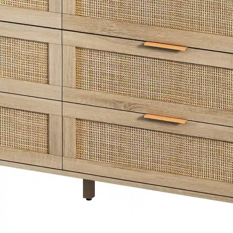 Rattan Storage Cabinet with 51.186 Drawers