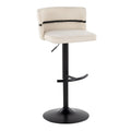 Set of 2 Silver Orchid Lena Adjustable Bar Stools with Rounded T Footrest