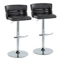 Set of 2 Silver Orchid Lena Adjustable Bar Stools with Rounded T Footrest