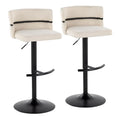 Set of 2 Silver Orchid Lena Adjustable Bar Stools with Rounded T Footrest