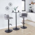 Set of 2 Silver Orchid Lena Adjustable Bar Stools with Rounded T Footrest