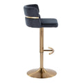 Set of 2 Silver Orchid Lena Adjustable Bar Stools with Rounded T Footrest