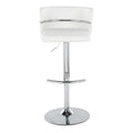 Set of 2 Silver Orchid Lena Adjustable Bar Stools with Rounded T Footrest