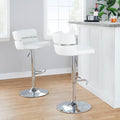 Set of 2 Silver Orchid Lena Adjustable Bar Stools with Rounded T Footrest