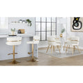 Set of 2 Silver Orchid Lena Adjustable Bar Stools with Rounded T Footrest