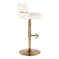 Set of 2 Silver Orchid Lena Adjustable Bar Stools with Rounded T Footrest