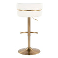 Set of 2 Silver Orchid Lena Adjustable Bar Stools with Rounded T Footrest