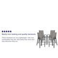 Set of 4 Outdoor Barstools with Flexible Comfort Material - Patio Seating