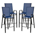 Set of 4 Outdoor Barstools with Flexible Comfort Material - Patio Seating