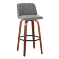 Set of 2 Carson Carrington Vallberga 30-Inch Fixed-Height Bar Stools with Walnut Wood Base