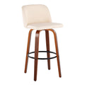 Set of 2 Carson Carrington Vallberga 30-Inch Fixed-Height Bar Stools with Walnut Wood Base