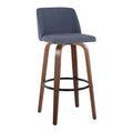 Set of 2 Carson Carrington Vallberga 30-Inch Fixed-Height Bar Stools with Walnut Wood Base