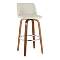 Set of 2 Carson Carrington Vallberga 30-Inch Fixed-Height Bar Stools with Walnut Wood Base