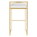 Set of 2 Stackable Gold Bar Stools with Silver Orchid Forest Finish