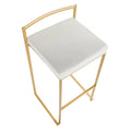 Set of 2 Stackable Gold Bar Stools with Silver Orchid Forest Finish