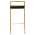 Set of 2 Stackable Gold Bar Stools with Silver Orchid Forest Finish